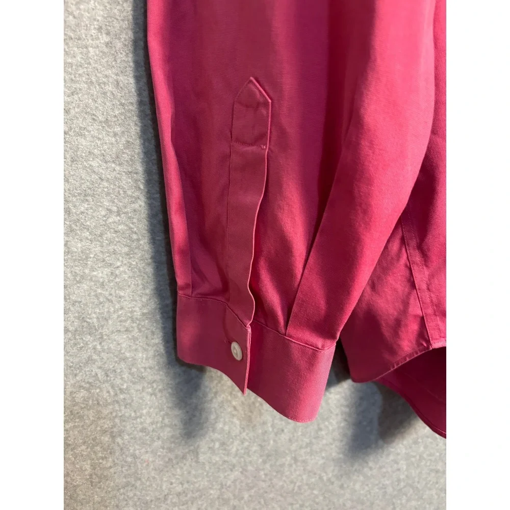 Talbots Women's Petites 20W Wrinkle Resistant Button Up Shirt 100% Cotton Pink - Picture 7 of 9